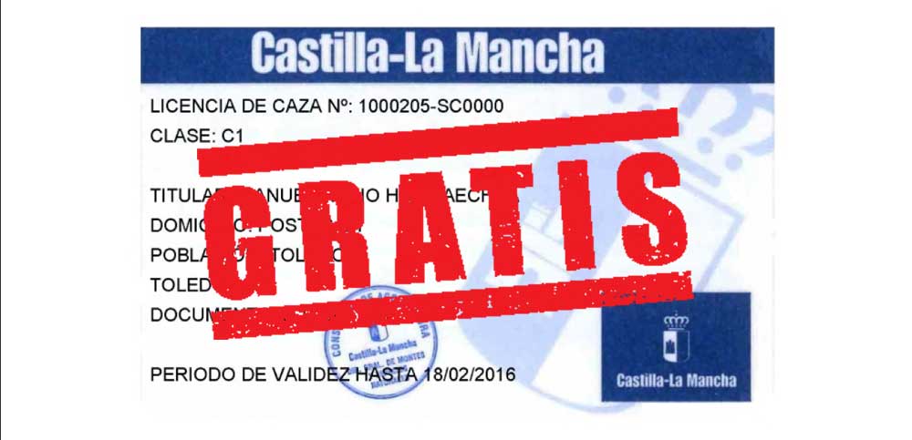 Licencia de caza y pesca gratuita en Castilla-La Mancha